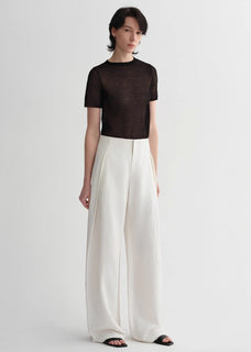 Summer mulberry silk linen waistless three - dimensional pleated wide - leg pants for women - variant_title