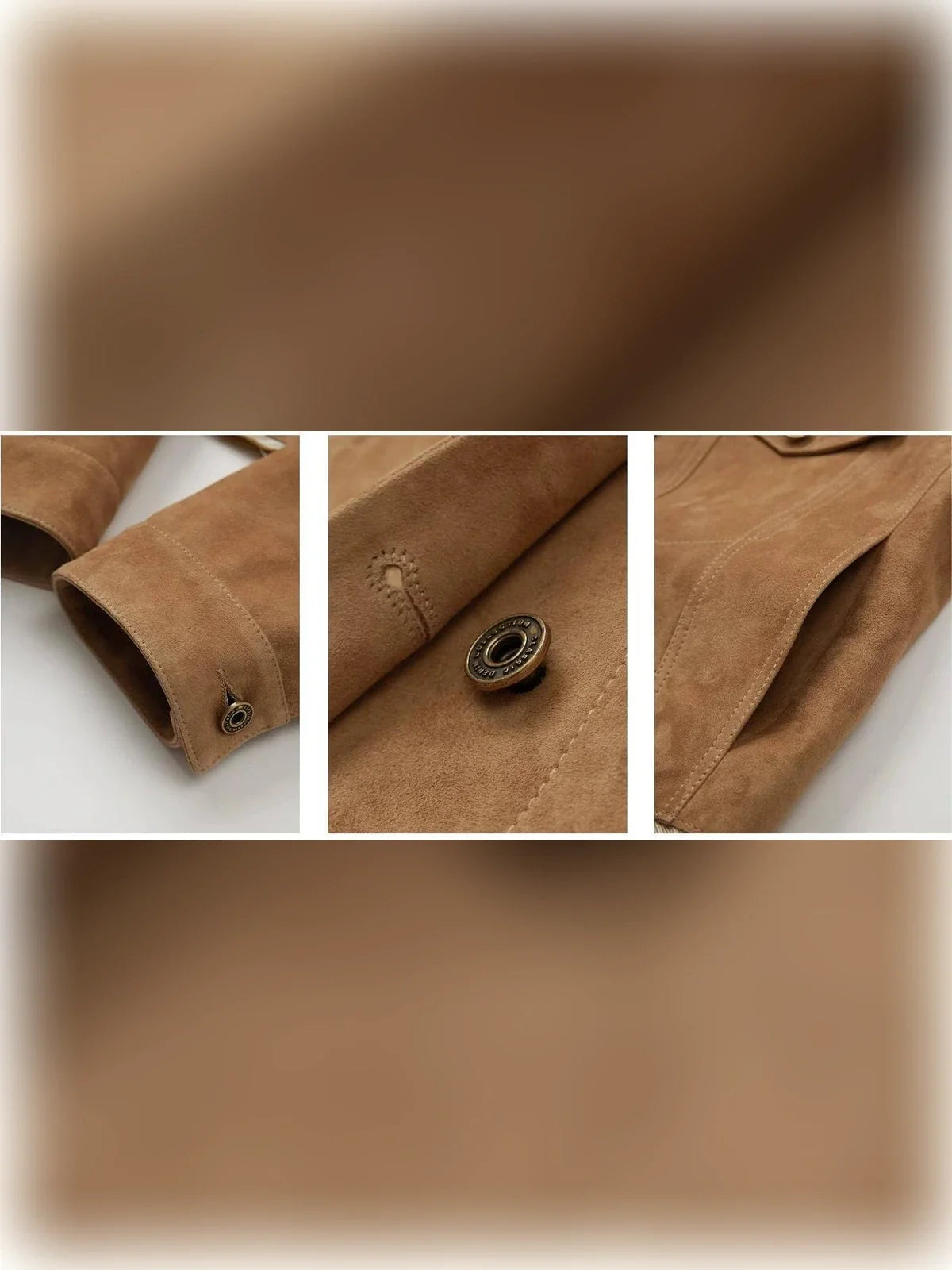 Firelady Fur Women's Vintage Suede Crew Neck Jacket - Relaxed Fit Cropped Blazer "Sunset Escape"Firelady Fur