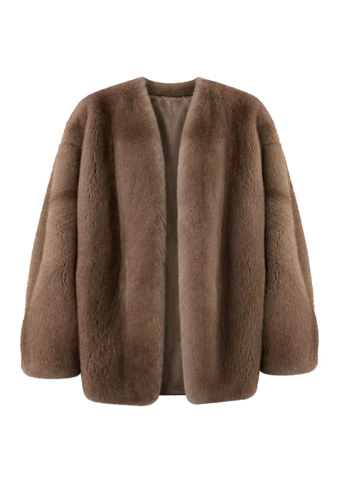 Swiss Snow Pastel mink mid-length coat, transparent product view