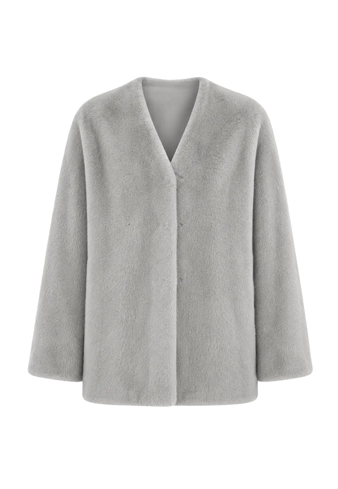 Swiss Snow Sapphire mink mid-length coat, transparent product view