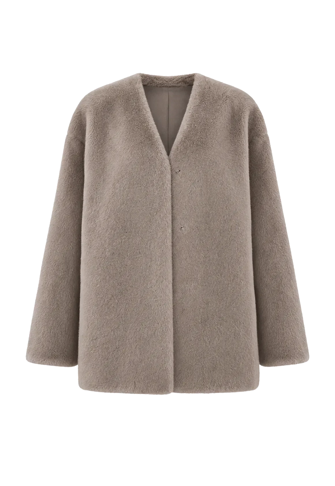 Swiss Snow Silverblue mink mid-length coat, transparent product view