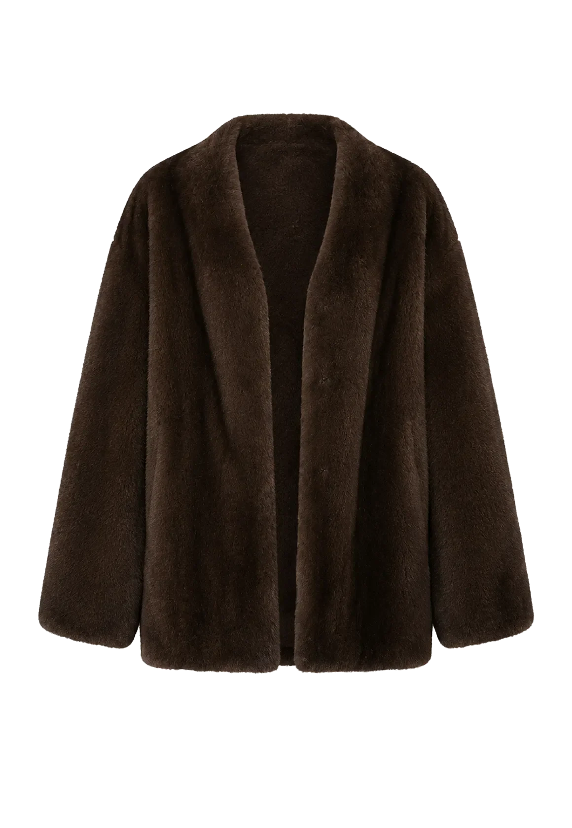 Swiss Snow Brown Sable mink mid-length coat, transparent product view