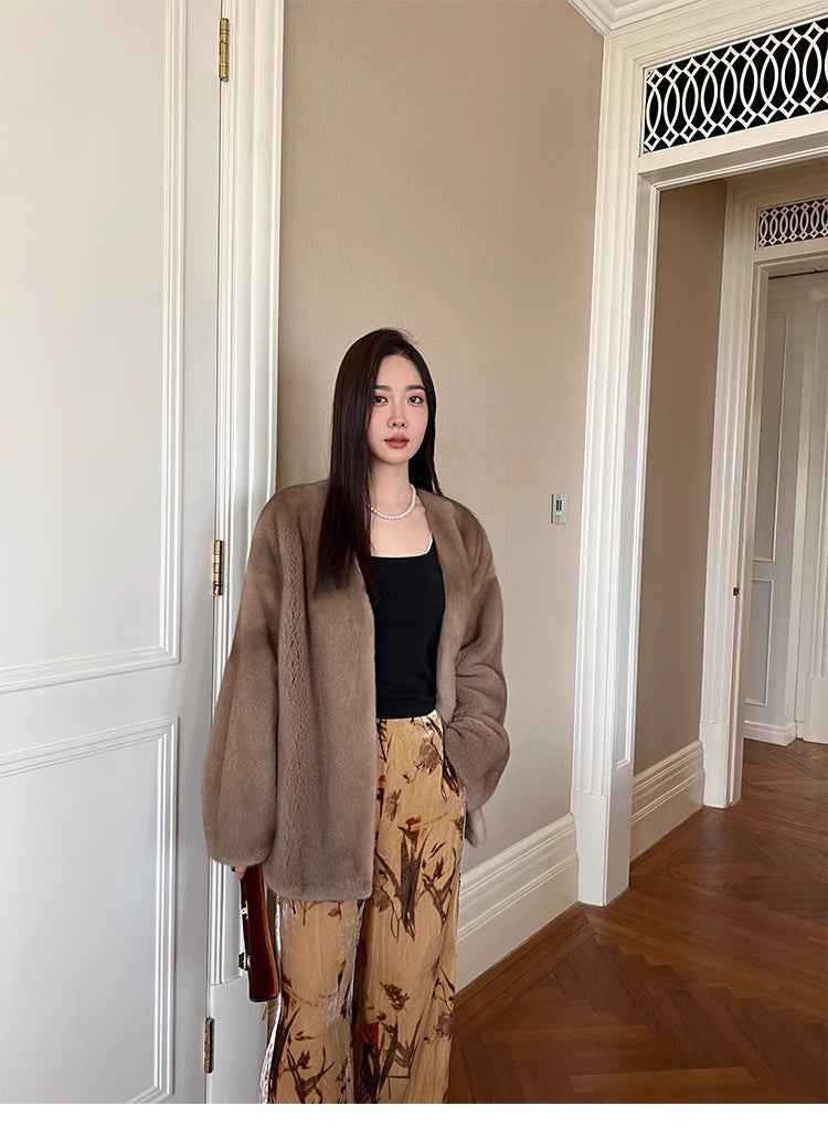Swiss Snow Mink Velvet Fur Coat - variant_title