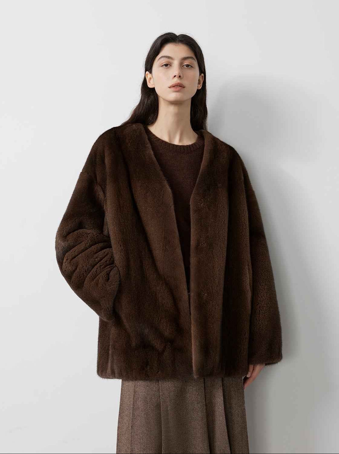 Swiss Snow Mink Velvet Fur Coat - variant_title