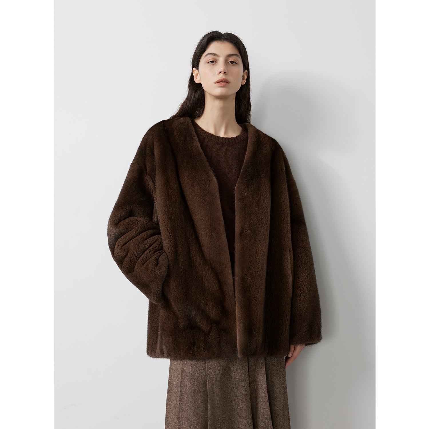 Swiss Snow Mink Velvet Fur Coat - variant_title