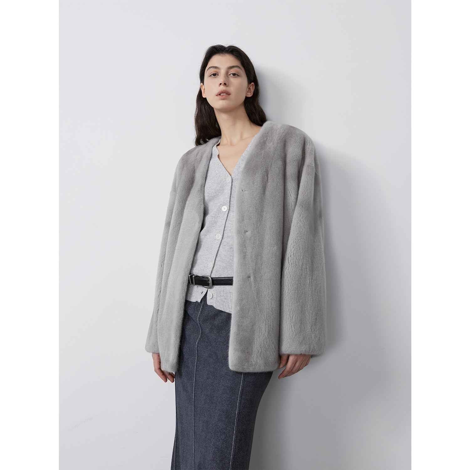Swiss Snow Mink Velvet Fur Coat - variant_title