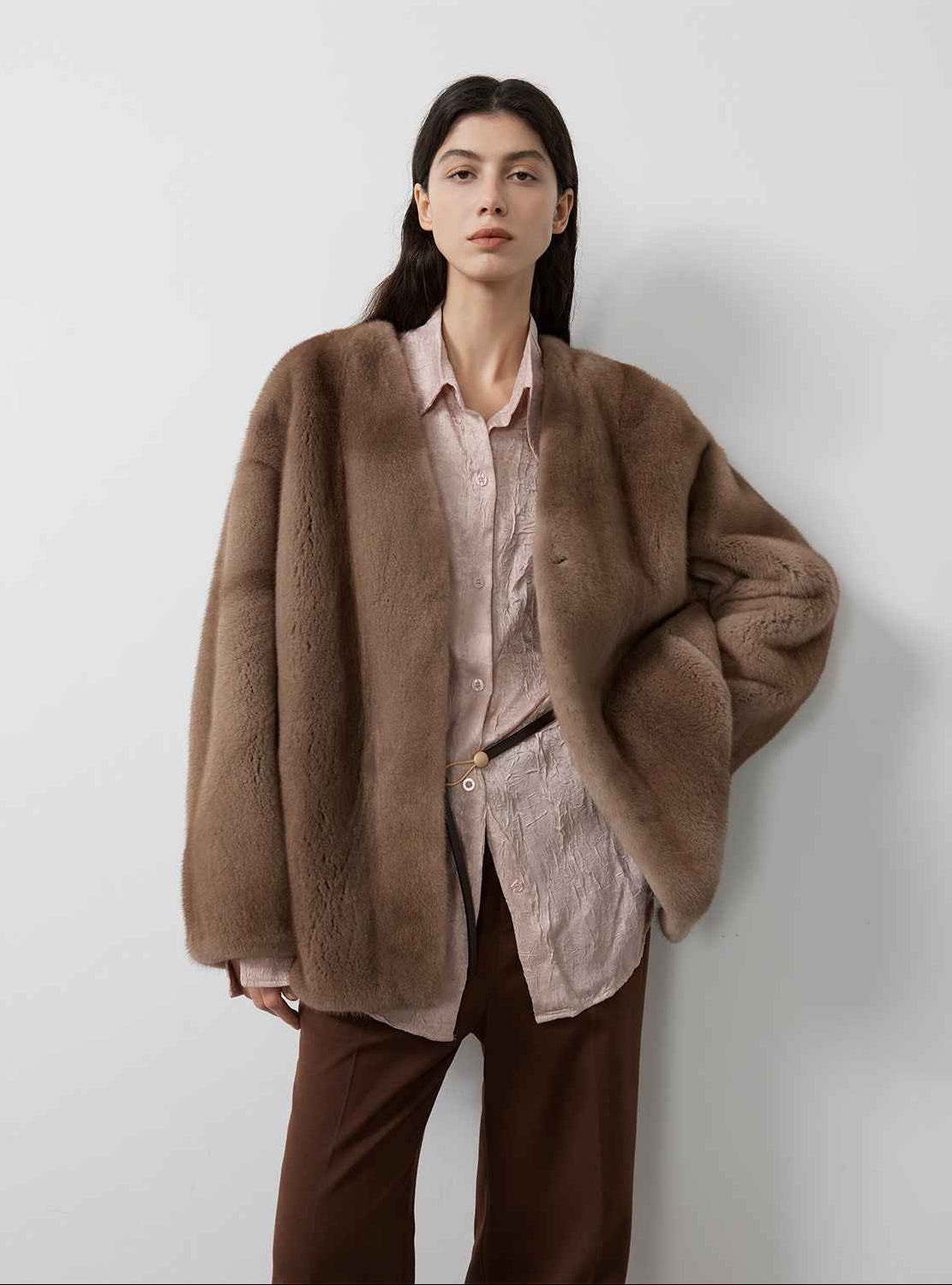 Swiss Snow Mink Velvet Fur Coat - variant_title