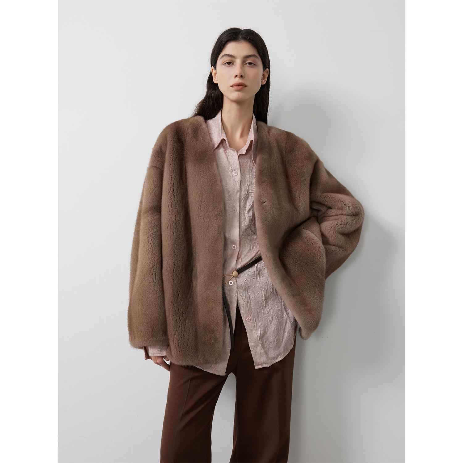 Swiss Snow Mink Velvet Fur Coat - variant_title