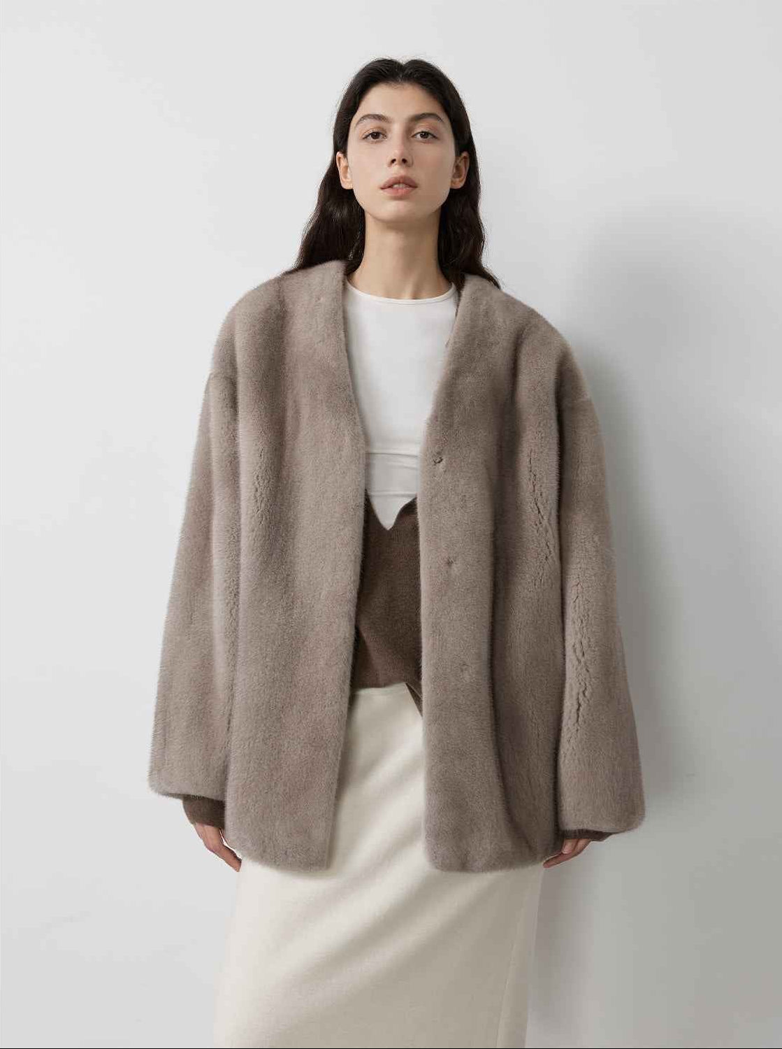 Swiss Snow Mink Velvet Fur Coat - variant_title