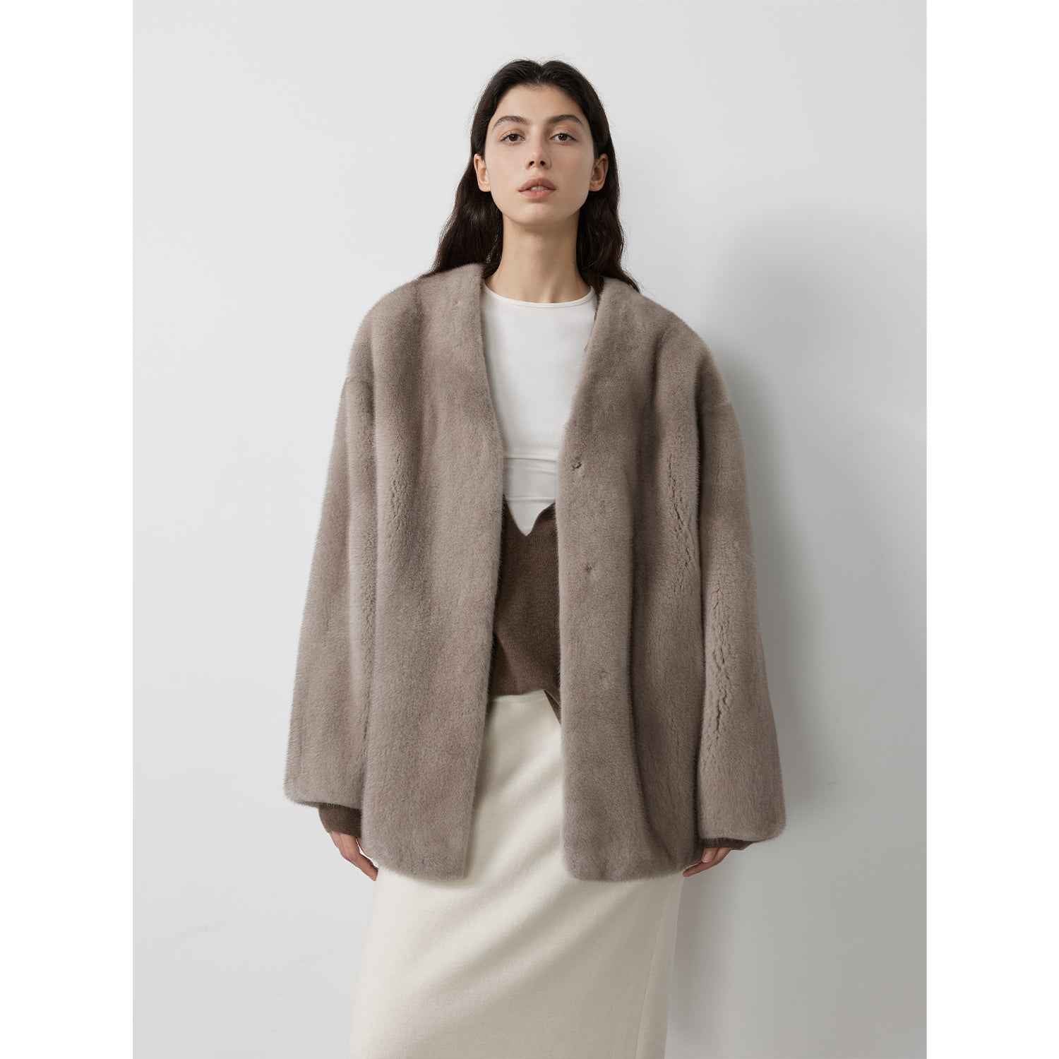 Swiss Snow Mink Velvet Fur Coat - variant_title