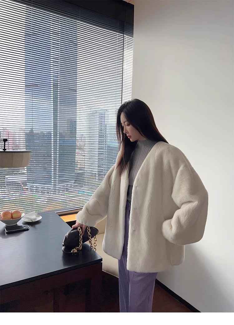 Swiss Snow Mink Velvet Fur Coat - variant_title