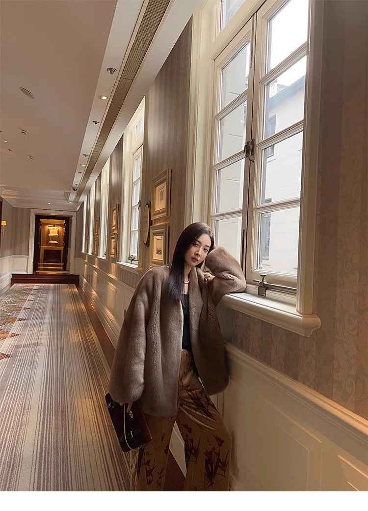Swiss Snow Mink Velvet Fur Coat - variant_title