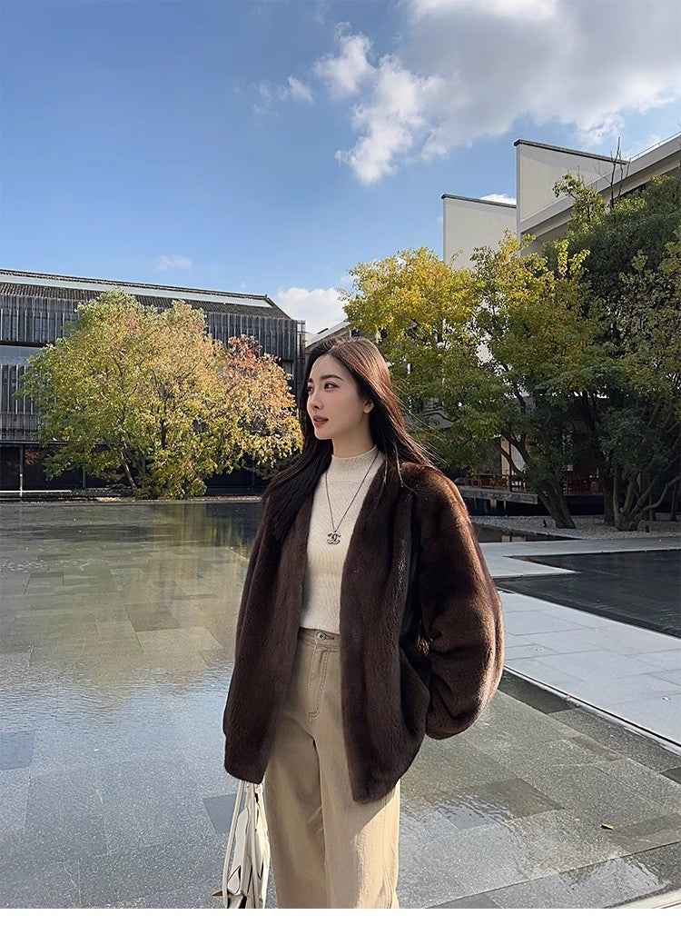 Swiss Snow Mink Velvet Fur Coat - variant_title