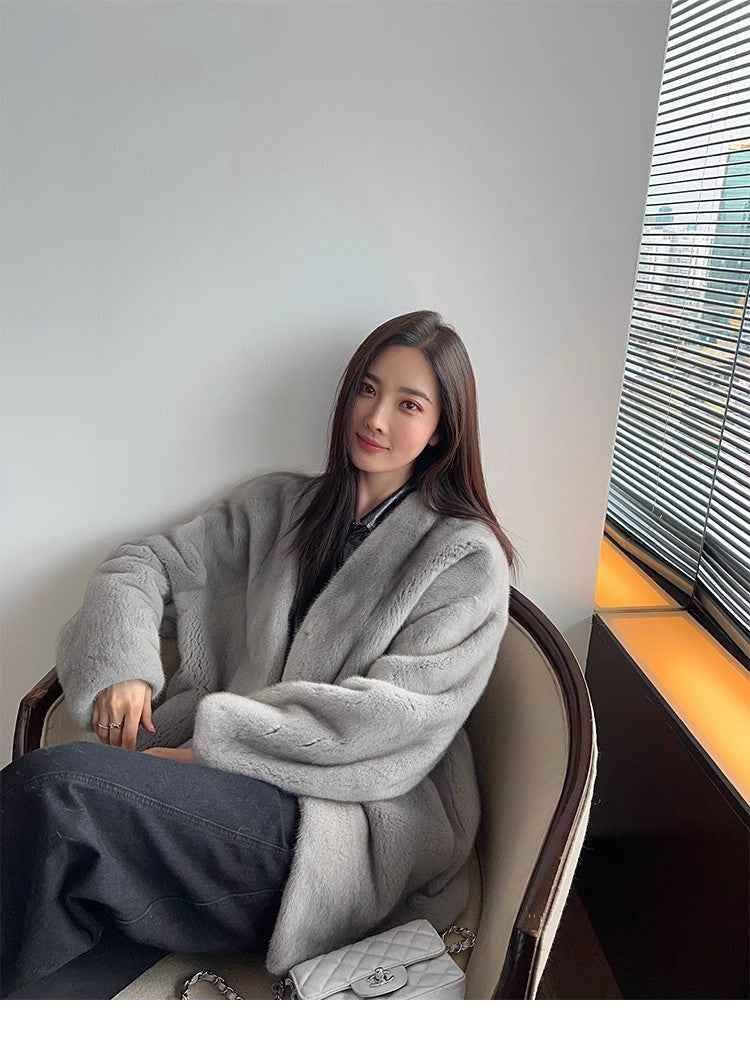 Swiss Snow Mink Velvet Fur Coat - variant_title