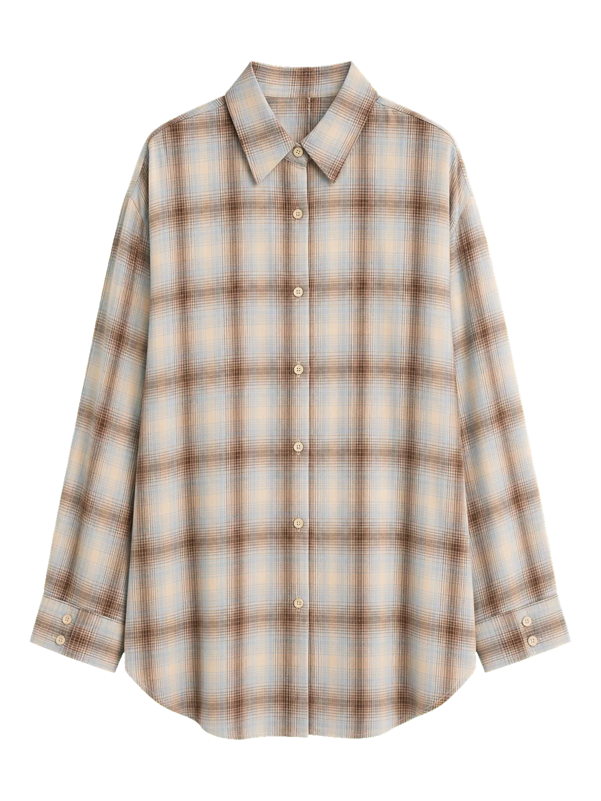Tea Grid blue plaid cotton shirt transparent product image
