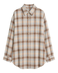 Tea Grid blue plaid cotton shirt transparent product image