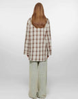 "Tea Grid" high - quality high - count cotton loose retro plaid shirt - variant_title