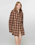 "Tea Grid" high - quality high - count cotton loose retro plaid shirt - variant_title