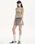 Tencel acetate fake two - piece slim fit straight shoulder T-shirt"Memory Navigation" - variant_title