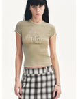 Tencel acetate fake two - piece slim fit straight shoulder T-shirt"Memory Navigation" - variant_title