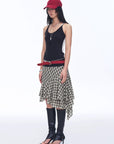 Tencel acetate plaid irregular A - line skirt"Full - level ballet" - variant_title