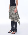 Tencel acetate plaid irregular A - line skirt"Full - level ballet" - variant_title