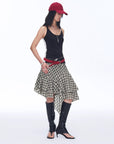 Tencel acetate plaid irregular A - line skirt"Full - level ballet" - variant_title