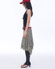Tencel acetate plaid irregular A - line skirt"Full - level ballet" - variant_title