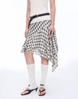 Tencel acetate plaid irregular A - line skirt"Full - level ballet" - variant_title