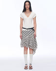 Tencel acetate plaid irregular A - line skirt"Full - level ballet" - variant_title