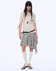 Tencel acetate plaid irregular A - line skirt"Full - level ballet" - variant_title
