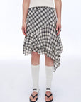 Tencel acetate plaid irregular A - line skirt"Full - level ballet" - variant_title