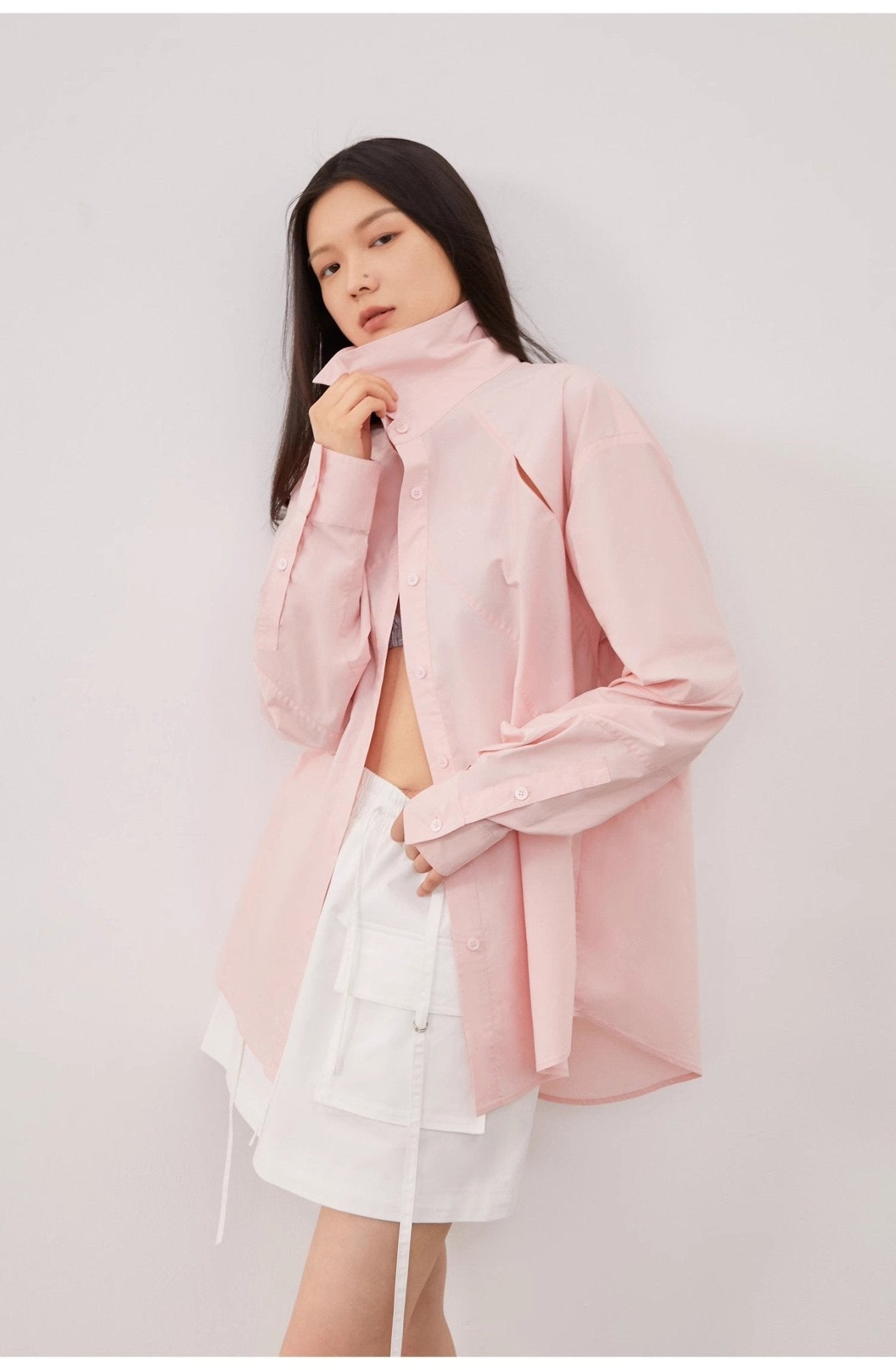 Tencel jacquard striped long - sleeved shirt jacket women's loose top"Spring and Summer Prank" - variant_title