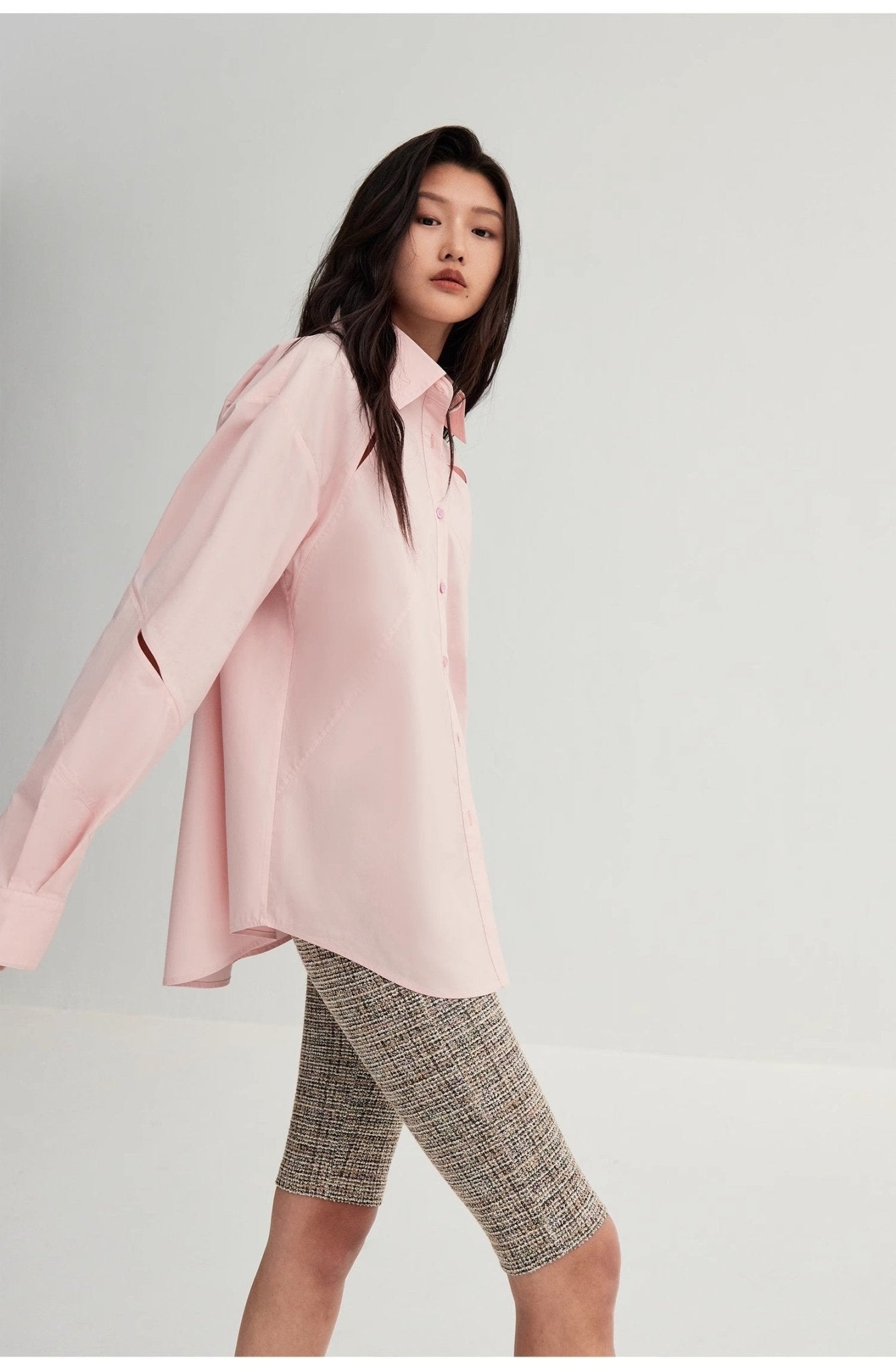 Tencel jacquard striped long - sleeved shirt jacket women's loose top"Spring and Summer Prank" - variant_title
