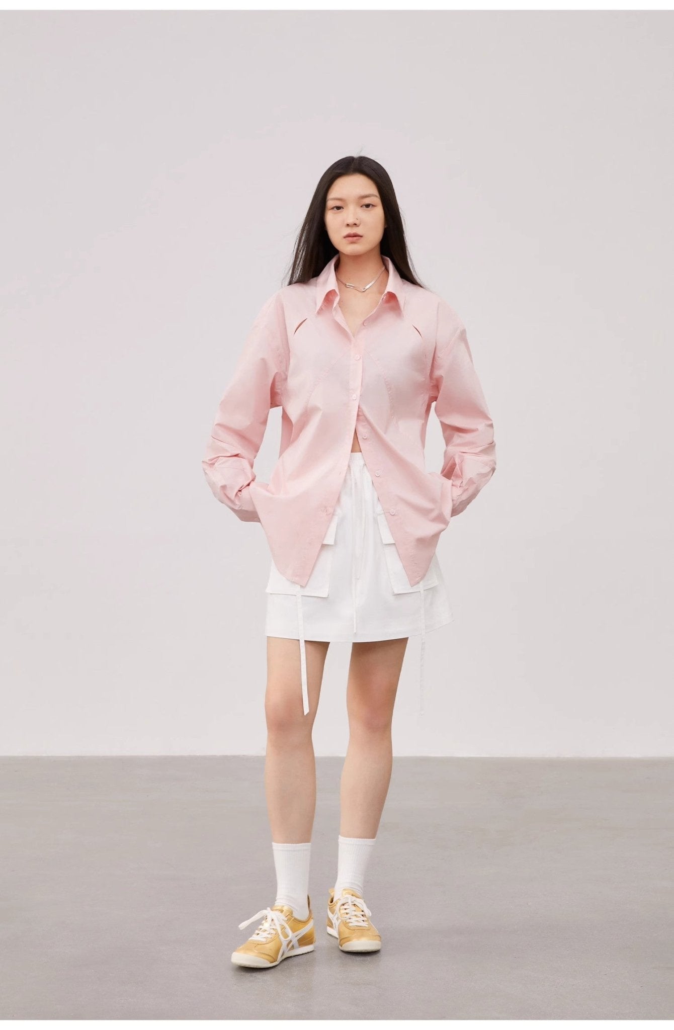 Tencel jacquard striped long - sleeved shirt jacket women's loose top"Spring and Summer Prank" - variant_title