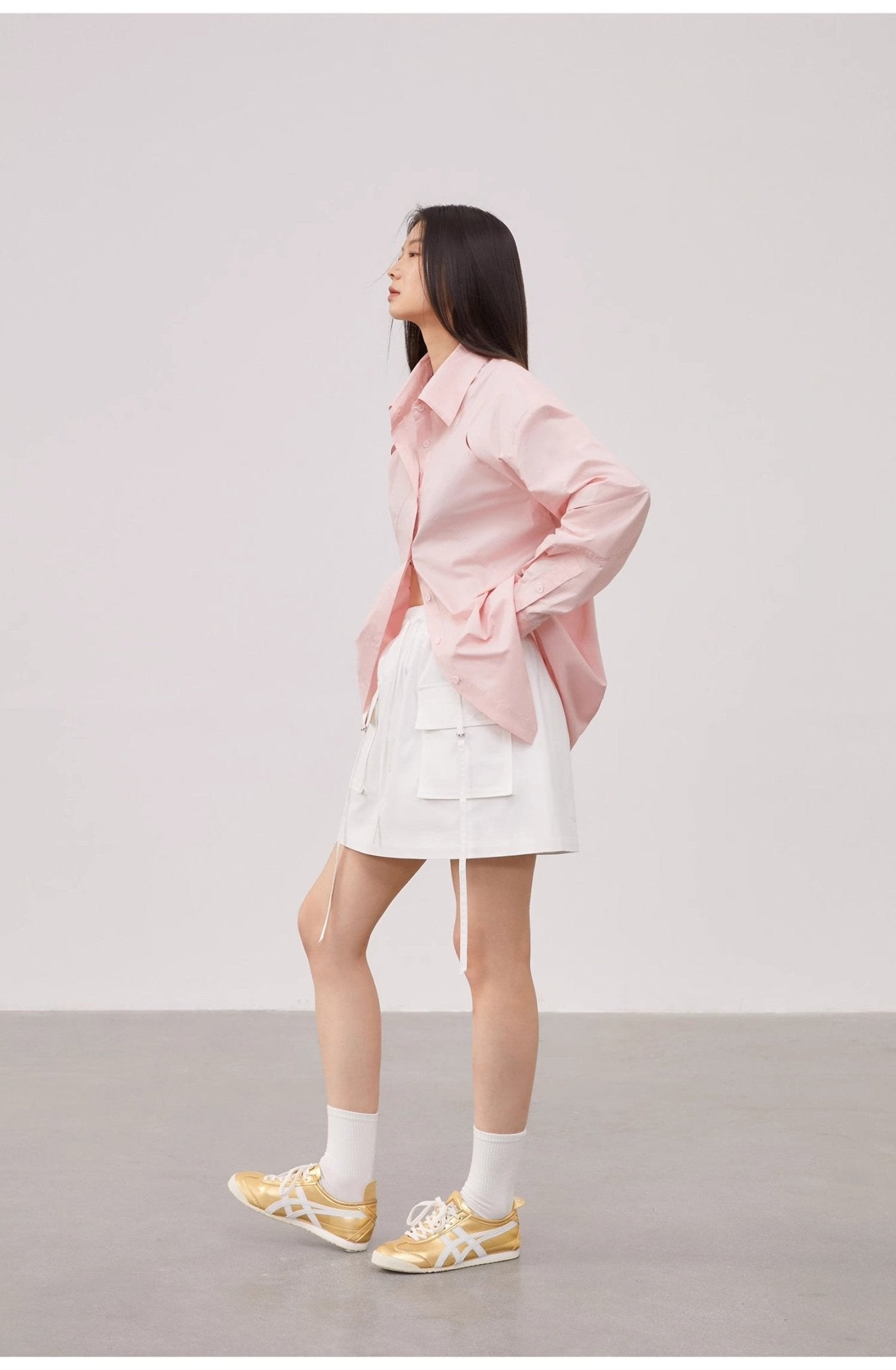 Tencel jacquard striped long - sleeved shirt jacket women's loose top"Spring and Summer Prank" - variant_title