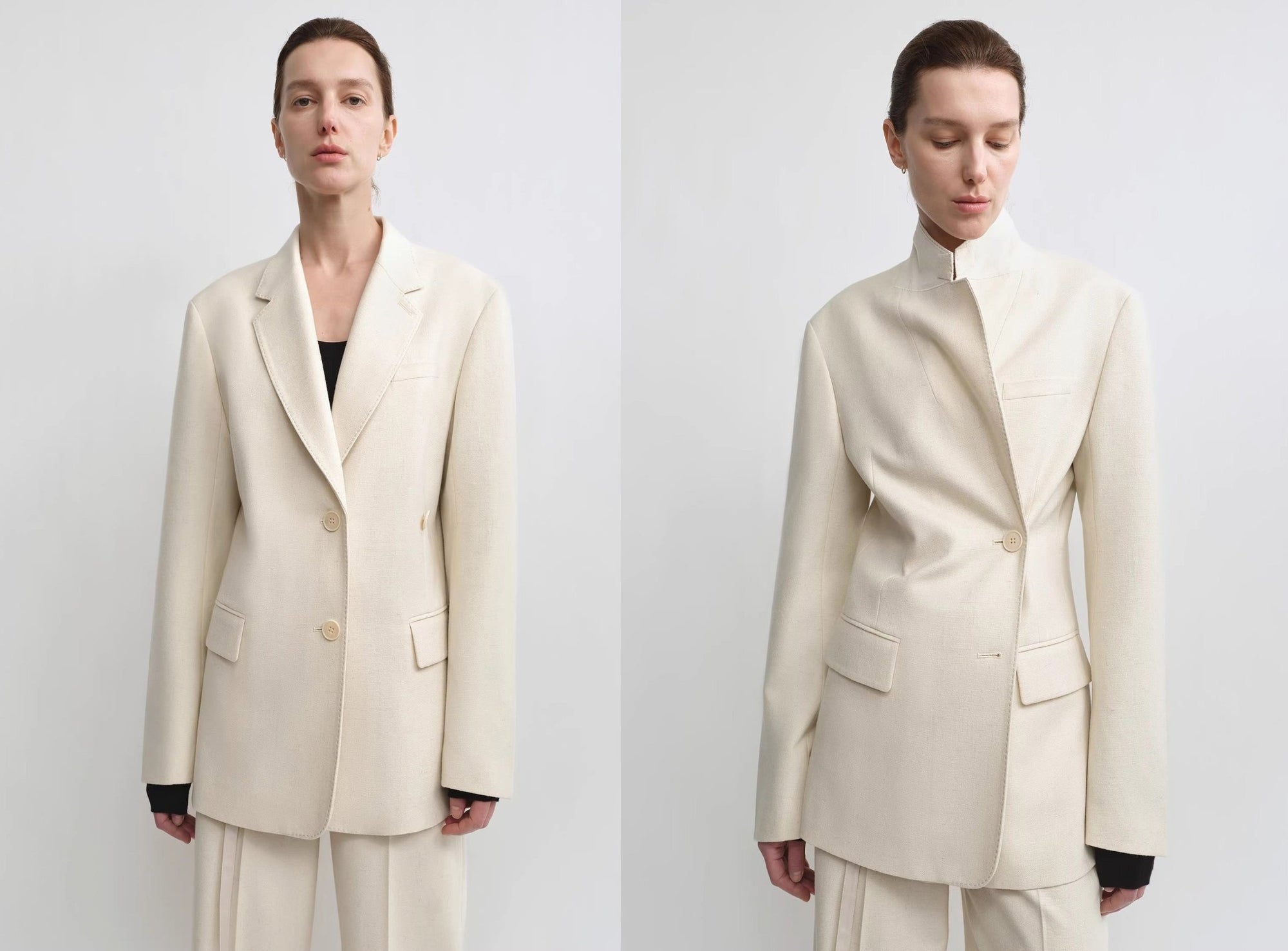 THE ARTM Australian Merino Wool Oversized Suit Set - Wrinkle - Resistant Blazer &amp; Trousers - variant_title