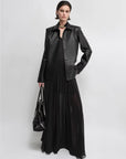 THE ARTM Black Lambskin Leather Jacket - Retro Fitted Suede Coat - variant_title