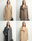 THE ARTM Women's Alpaca Wool Blend Coat - A - Line Lapel Long Coat "Architectural Grace" - variant_title