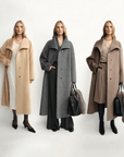 THE ARTM Women's Alpaca Wool Blend Coat - A - Line Lapel Long Coat "Architectural Grace" - variant_title