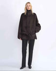 THE ARTM Women's Alpaca Wool Blend Stand Collar Short Coat "Elegant Warmth" - variant_title