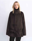 THE ARTM Women's Alpaca Wool Blend Stand Collar Short Coat "Elegant Warmth" - variant_title