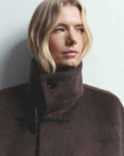 THE ARTM Women's Alpaca Wool Blend Stand Collar Short Coat "Elegant Warmth" - variant_title