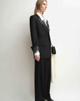 THE ARTM Women's Double - Breasted Wool Blazer - Peak Lapel Tuxedo Jacket - variant_title