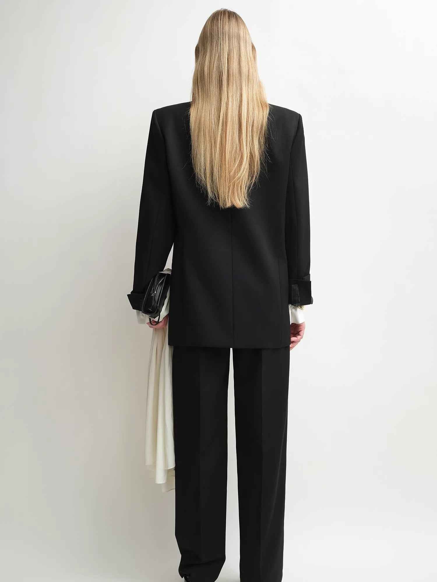 THE ARTM Women's Double - Breasted Wool Blazer - Peak Lapel Tuxedo Jacket - variant_title