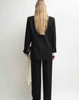 THE ARTM Women's Double - Breasted Wool Blazer - Peak Lapel Tuxedo Jacket - variant_title