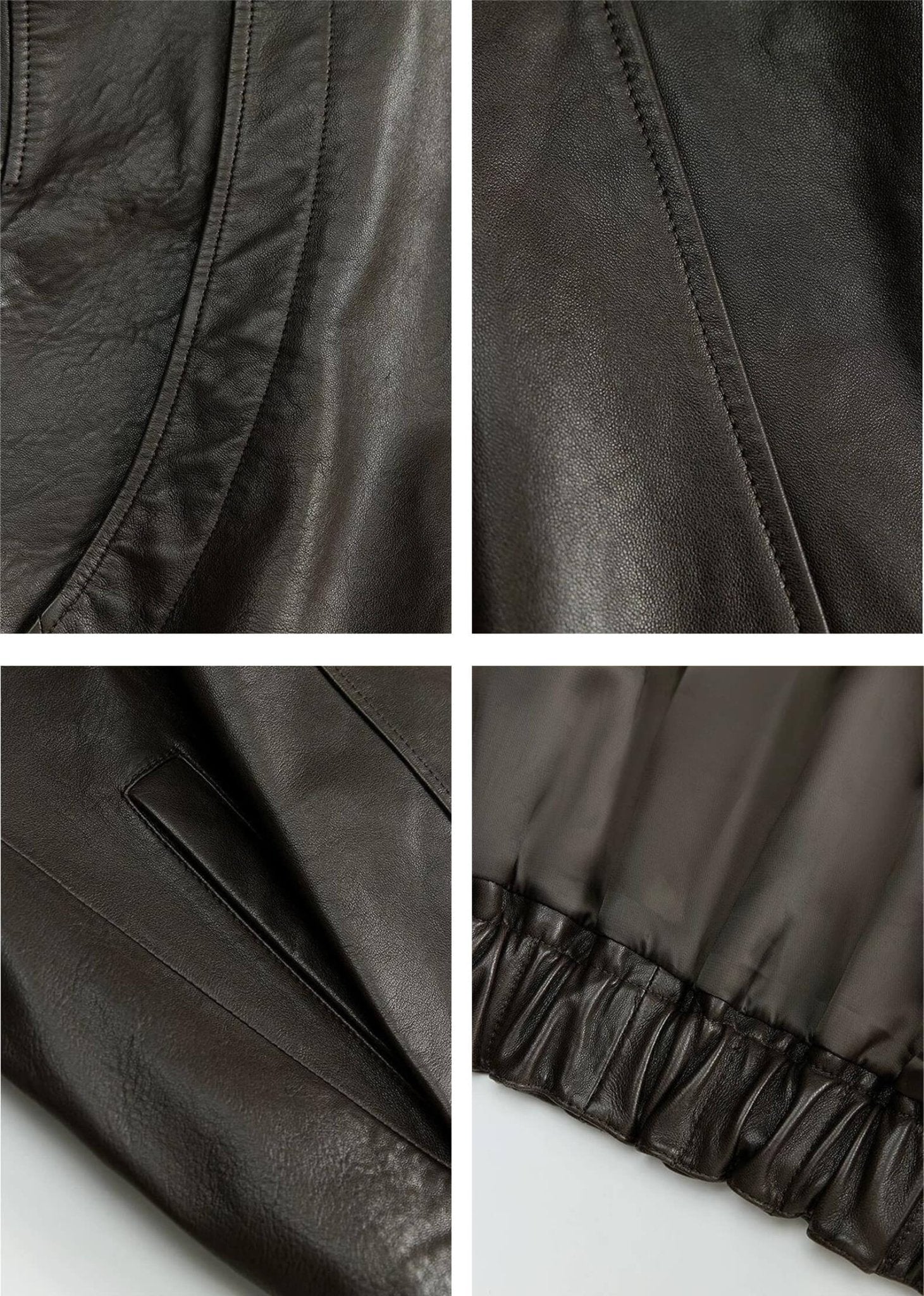 THE ARTM Women’s Funnel Neck Leather Jacket – Modern Minimal, Relaxed FitFirelady Fur
