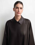 THE ARTM Women's Lambskin Leather Trench Coat - Long A - Line Raglan Sleeve Jacket - variant_title