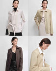 THE ARTM Women's Linen Blazer Jacket with Belt - Slim Fit Short Hunting Jacket for Spring - variant_title