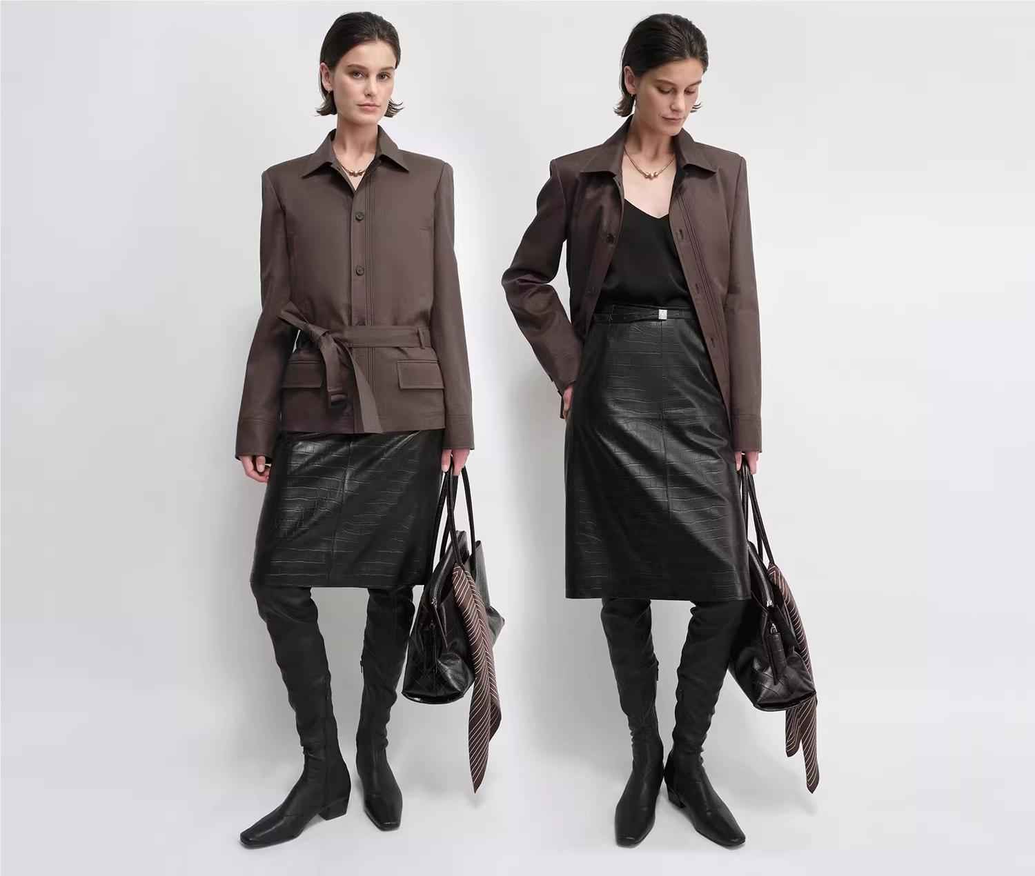THE ARTM Women's Linen Blazer Jacket with Belt - Slim Fit Short Hunting Jacket for Spring - variant_title